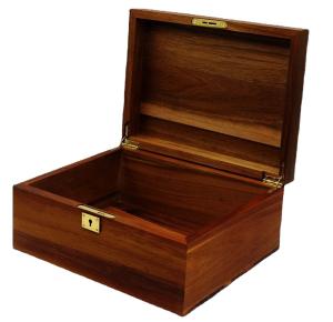 Wholesale Wooden Box with Hinged Lid Acacia Wood Decorative Storage Boxes with Combination Lock Hand-Crafted Wooden Jewelry Box from china suppliers