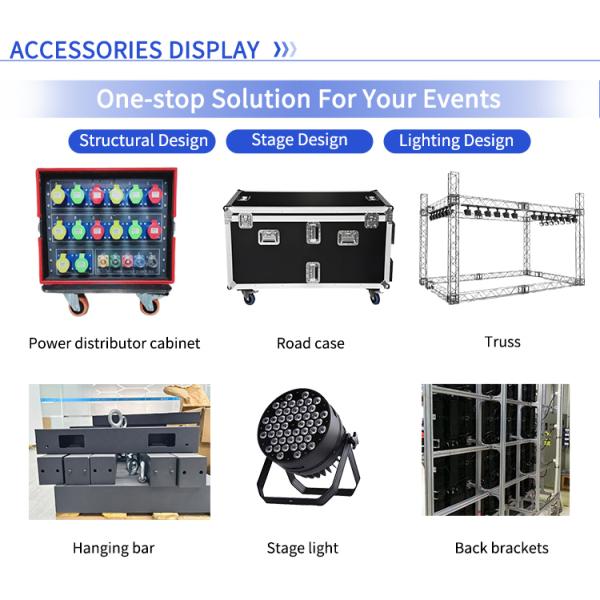 Concert Stage Rental LED Display Screen with HD Full Colour and 2.976mm Pixel at 500*500/500*1000mm Panel Size