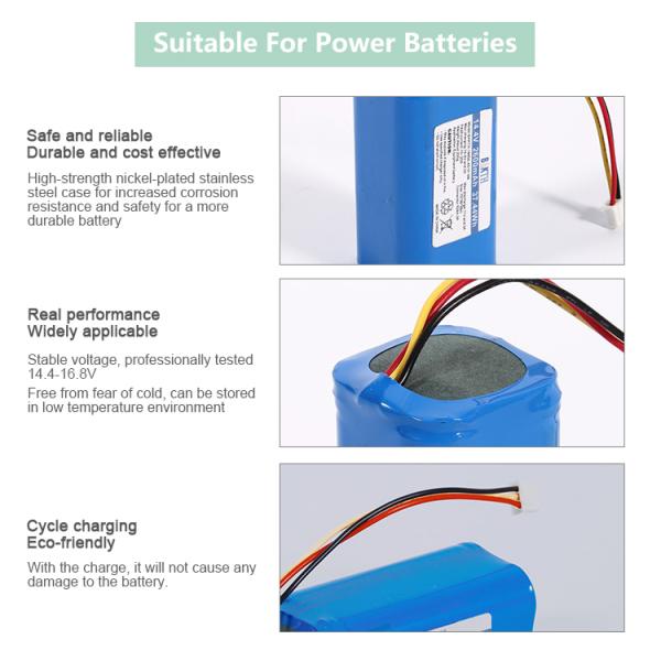18650 4S1P 14.8v 2600mAh 100% High Quality Customized 18650 Li-ion Battery Pack for Robot Vacuum