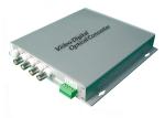 Four Channel Fiber Optic Media Converter 10 / 100 / 1000M Gray Color