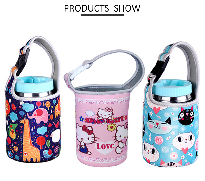 Multi Color L10*H22cm Neoprene Water Bottle Sleeve