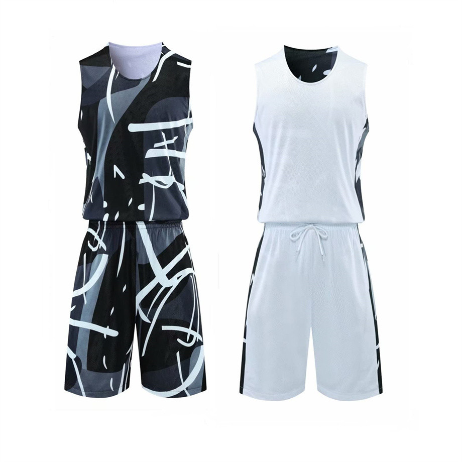 Reversible Basketball Jersey With Athletic Shorts , Practice Sports Training Uniforms For Men