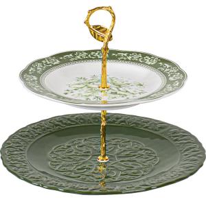 Wholesale Other Volume Creative Ceramic Cake Stand 2 Tier Designer For Party Dessert Stand from china suppliers