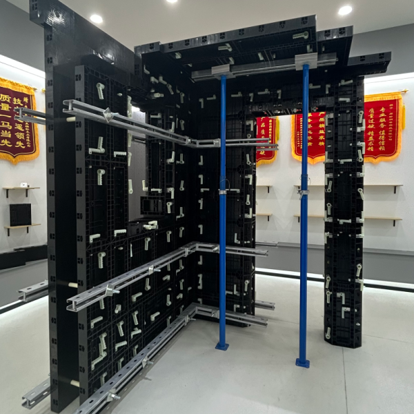 Modular plastic formwork system components and installation example