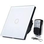 EU Standard White Crystal Glass Panel Touch Switch AC220V Wireless Remote