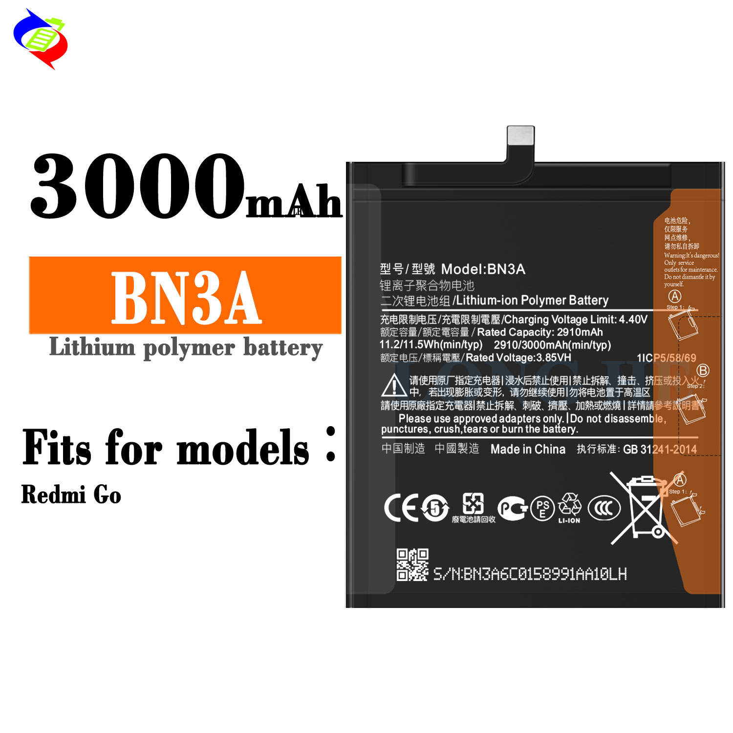 XiaoMi Redmi Go BN3A Battery Bateria Accumulator Lithium Original Double IC Protection