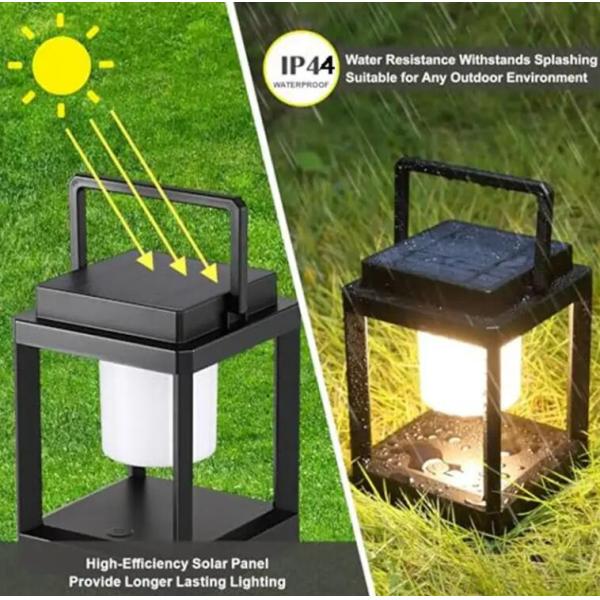 Multiple Charging Methods 3-Level Brightness LED Solar Camping Lantern for Patio