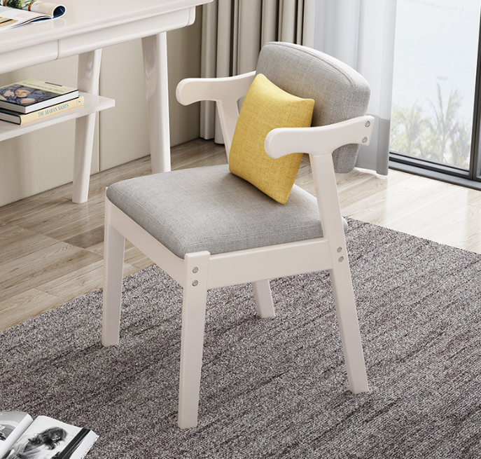 Modern Nordic Solid Wood Dining Chair with Armrest NO Folded Design Style Modern Folded NO
