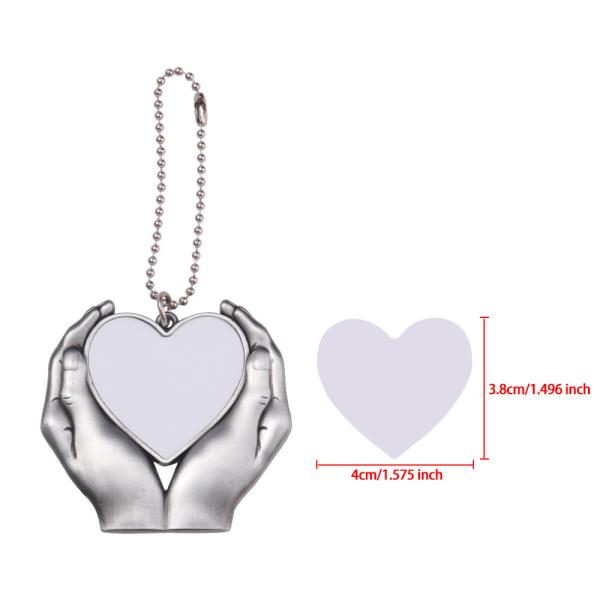 Creative Christmas Ornament Heart In Hands Sublimation Car Charm Pendants Blanks For Heat Press