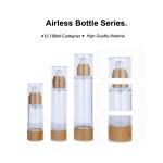 100ml 50ml 30ml Airless Containers Cosmetics Plastic Transparent With Bamboo