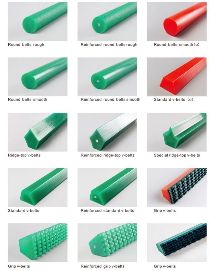 any colour PU Polyurethane ridge-top V Belt 30m/Roll PU Transmission Belt for industry machine