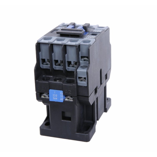 Close-up view of AC Contactor terminals and contact configuration
