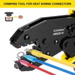Ratcheting Wire Crimper Tool For Heat Shrink Connectors 10-20 AWG Yellow