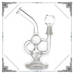 Wholesale Dab Oil Rigs Bongs Baby Double Barrel Smoking Water Pipe Bubbler from china suppliers