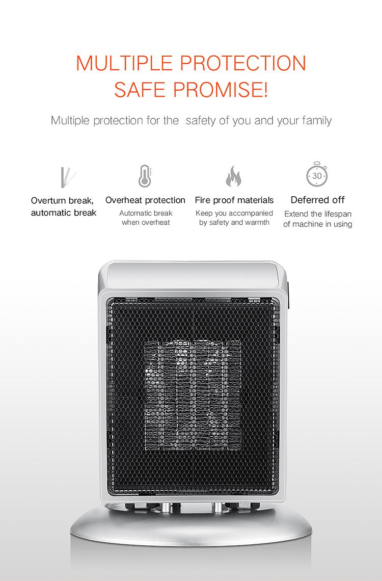 17x12.5x19.5cm Industrial Mini PTC Ceramic Electric Fan Air Heater for Energy Saving