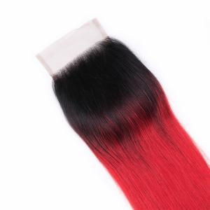 Wholesale Straight 4x4 Lace Front Closure Virgin Remy 4x4 Brazilian Closure 9A / 10A Grade from china suppliers