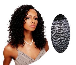 Wholesale Natural Black 100 Indian Curly Human Hair 14 - 28 , Kinky Curly Human Hair from china suppliers