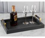 Antique Design Decorative 80mm Leather Display Tray For Hotel