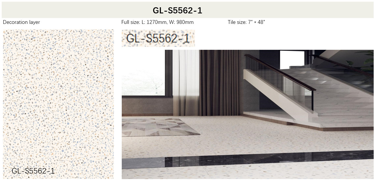 Cream Granite Stone Polymer Composite Vinyl Flooring 1220mm GKBM GL-S5562-1