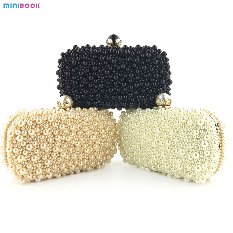 Special Crystals Beaded Pearl Clutch Evening Bags for Women's Wedding Celebrations