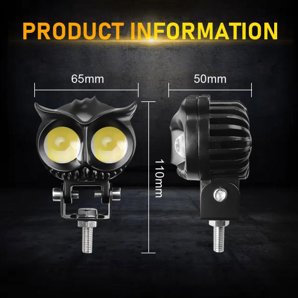2 LED Owl Yellow White Flash Color MINI Projector Light For Motorcycle