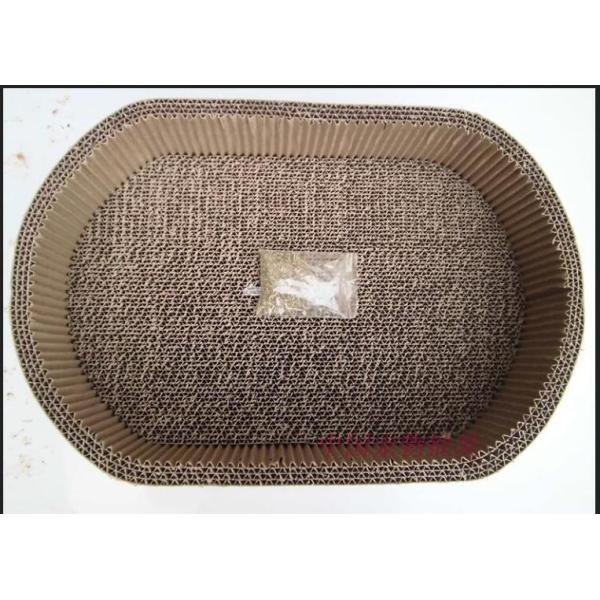 Textured Corrugated Cat Scratcher , OEM Cardboard Scratching Box For Cats