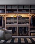 Bespoke Modern Wood Veneer Wardrobe Custom Walk-in Closet with Storage Cabinet
