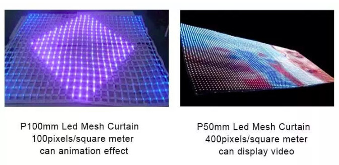 See Through Programmable Led Mesh Screen Video Wall P50 P80