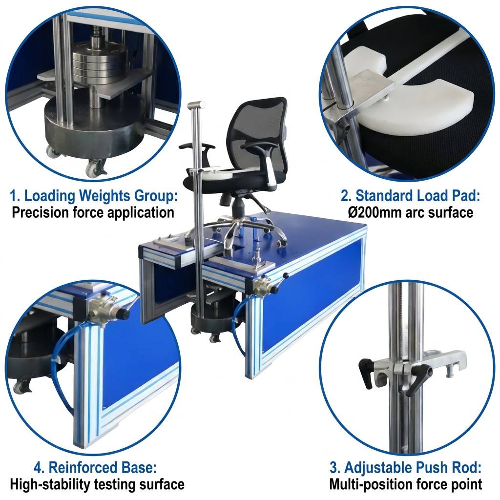 Chair Stability Testing Machine Professional Chair Tilting and Overturning Tester Furniture Lab Stability Testing Equipment