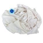 IMPA 232906 Reclaimed Cotton Cut Used T-shirt Cloth Printed WHITE Rag 10kg White