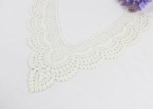 Wholesale White V Neck Cotton Embroidered Neckline Applique With Dot Edging For Evening Gown from china suppliers