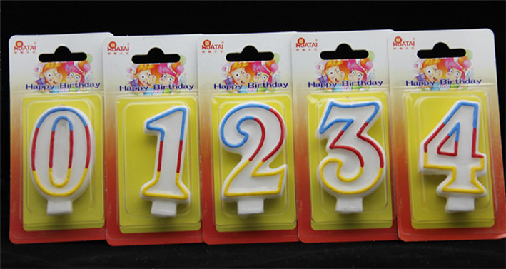 Number 0 To 9 Rainbow Birthday Candles , Anniversary Cake Candles Eco Friendly