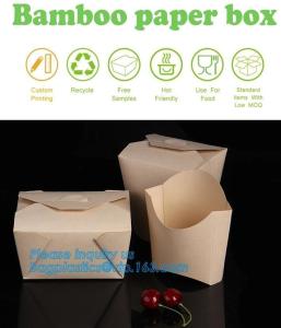Wholesale Customized kraft floding lunch takeaway packaging box,Kraft Paper Lunch Box Disposable Salad Box Food takeaway Packaging from china suppliers