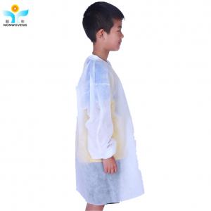 Wholesale 40gsm Polypropylene Disposable Lab Coat , OEM Non Woven Lab Coat For Kids from china suppliers
