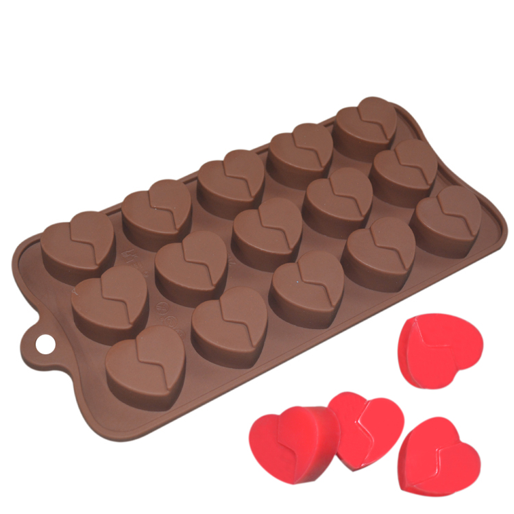 LFGB Custom Chocolate Molds Heart Shaped Mousse Cake Silicone Mold