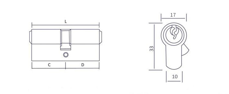 60mm Brass Lock Cylinder Customized Double Lock Cylinder Brass Material
