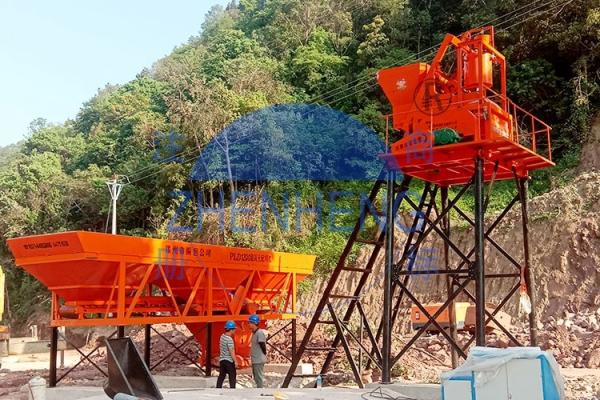 HZS35 Commercial Low Noise Stationary Concrete Batching Plant Has 12 Months