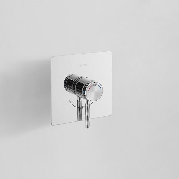 Brass Shower Set Built-in Bath Shower System Easy Clean Rainfall Round Head Shower With Faucet