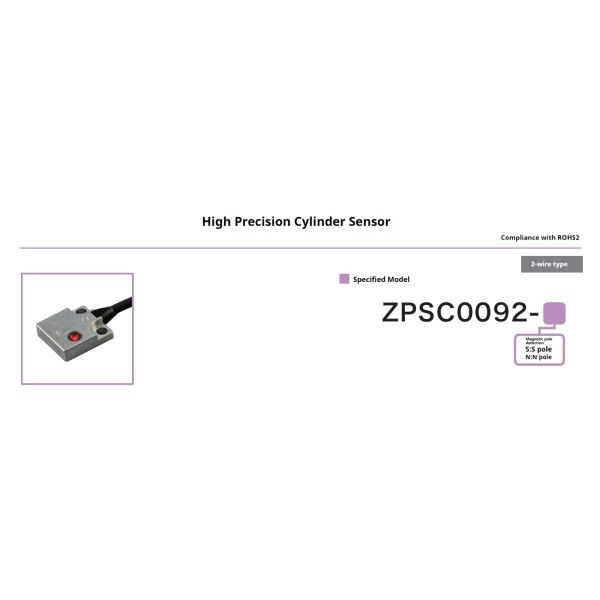 Highly Accurate Pneumatic Cylinder Sensor With Red Indicator Light and IP67 Protection Rating ZPSC0092