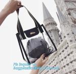 Vinyl PVC Chain Handbag Shoulder Bag for Young Ladies, Studded Clear Tote/PVC