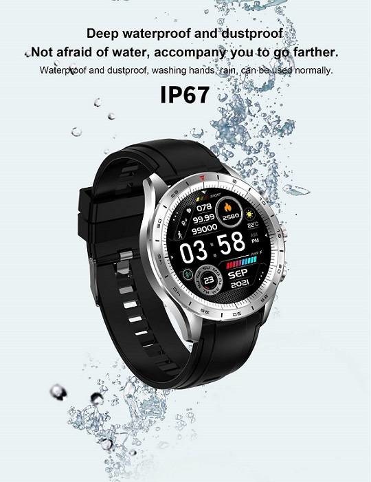 128Mb Bluetooth Android Smartwatch Zinc Alloy 1.32 Inch For Men