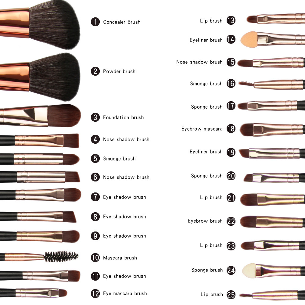 22 Pieces Wood Handle High Quality Makeup Brushes Fan Brush best make up brush