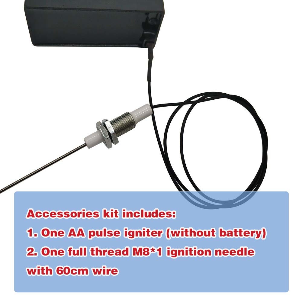 METER STAR Gas BBQ Grill Fire Pit Pulse Ignition Set with Electrode Spark Plug and Outlet