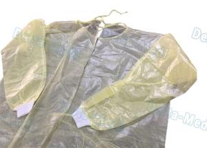 Wholesale Ultrasonic Sewing Yellow Isolation Gowns , Isolation Waterproof Disposable Lab Gown from china suppliers