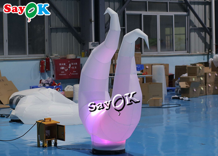 2m / 2.5m Ground Led Inflatable Lighting Decoration White Seaweed Plant For Party Events Club