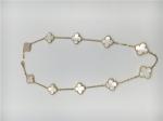 White Mother Of Pearl Van Cleef Arpels Alhambra Necklace 18k Yellow Gold