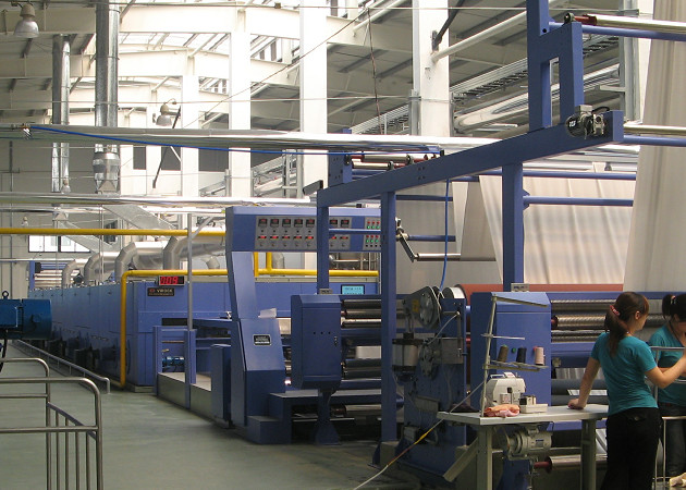 Lace / Silk Fabric Heat Setting Stenter Machine , -10%-30% Overfeeding , Finishing Padder