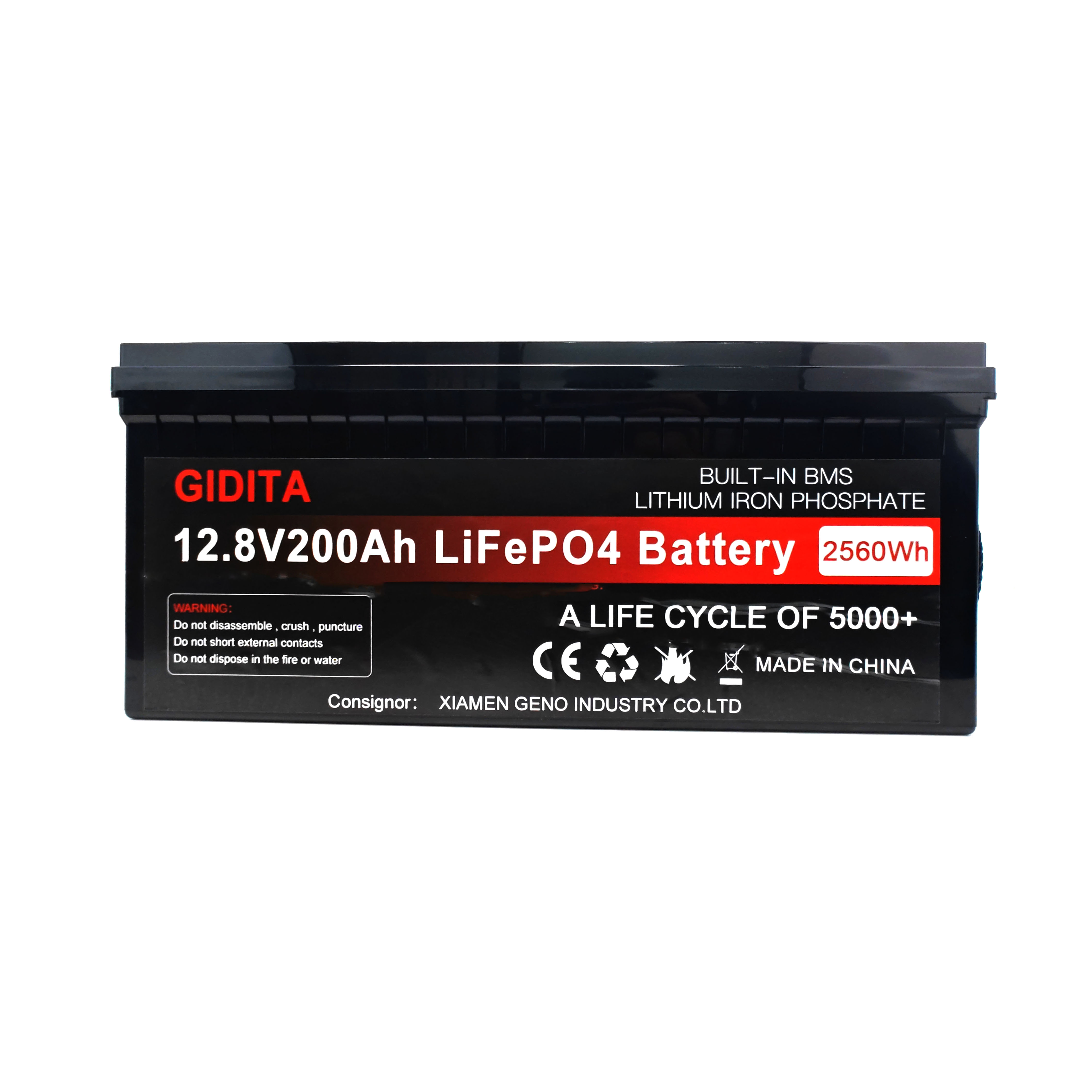 12.8V 200AH LiFePO4 Solar Power System Battery 20kg 520*238*220mm