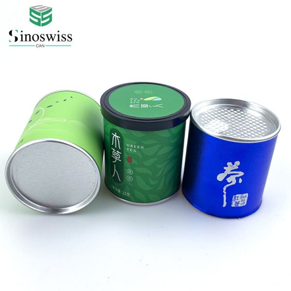 Mini Empty Tea Paper Cans Food Grade Paper Tube Container For Matcha Tea Packaging
