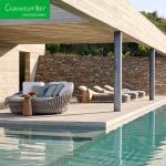 Outdoor Furniture Rattan Round Bed for Villa Sun Room Courtyard Sofa Bed Beach